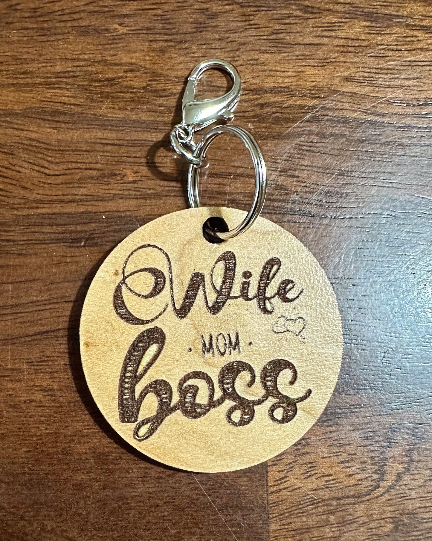 Wife, Mom, Boss Keychain