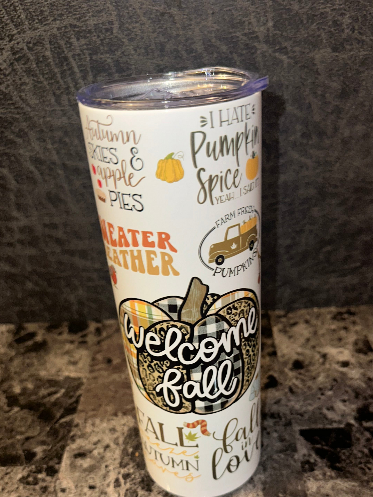 Fall Autumn Harvest 20oz Stainless Steel Tumbler