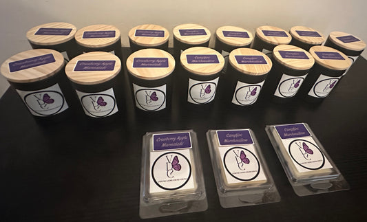 7oz Soy Candles in Black Glass Jars (new branding labels)