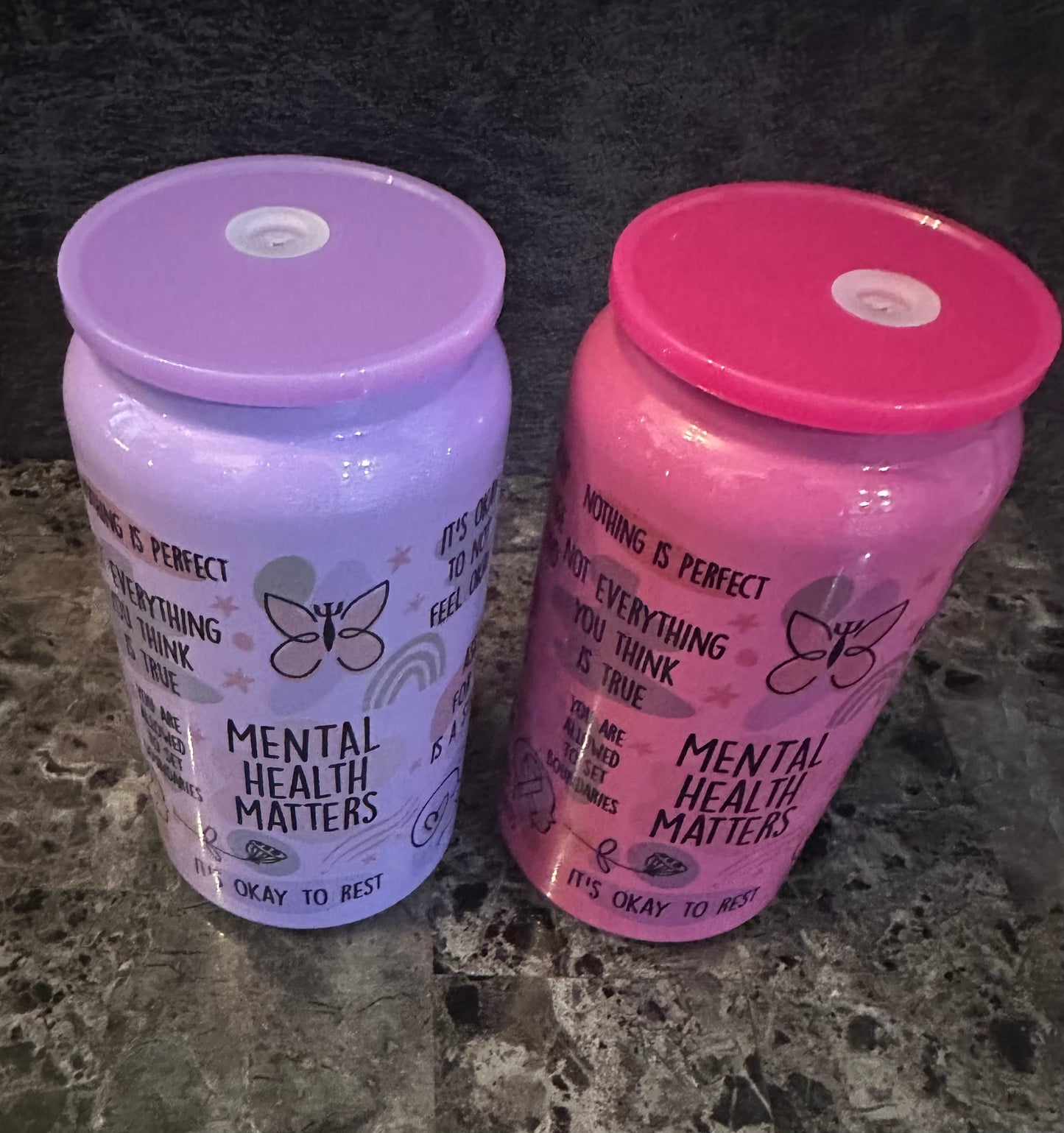 Mental Health Affirmations 15oz Stainless Steel Tumbler