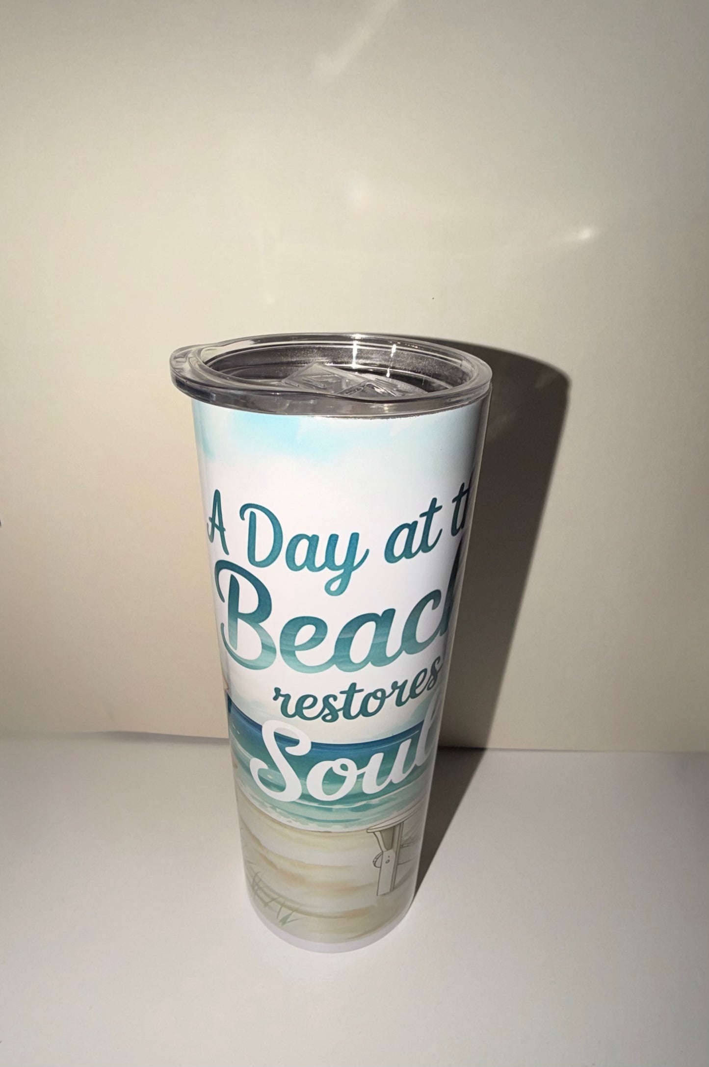 A Day At The Beach Restores Your Soul 20oz Stainless Steel Tumbler