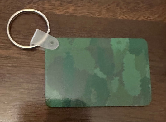 Camouflage Square Keychain