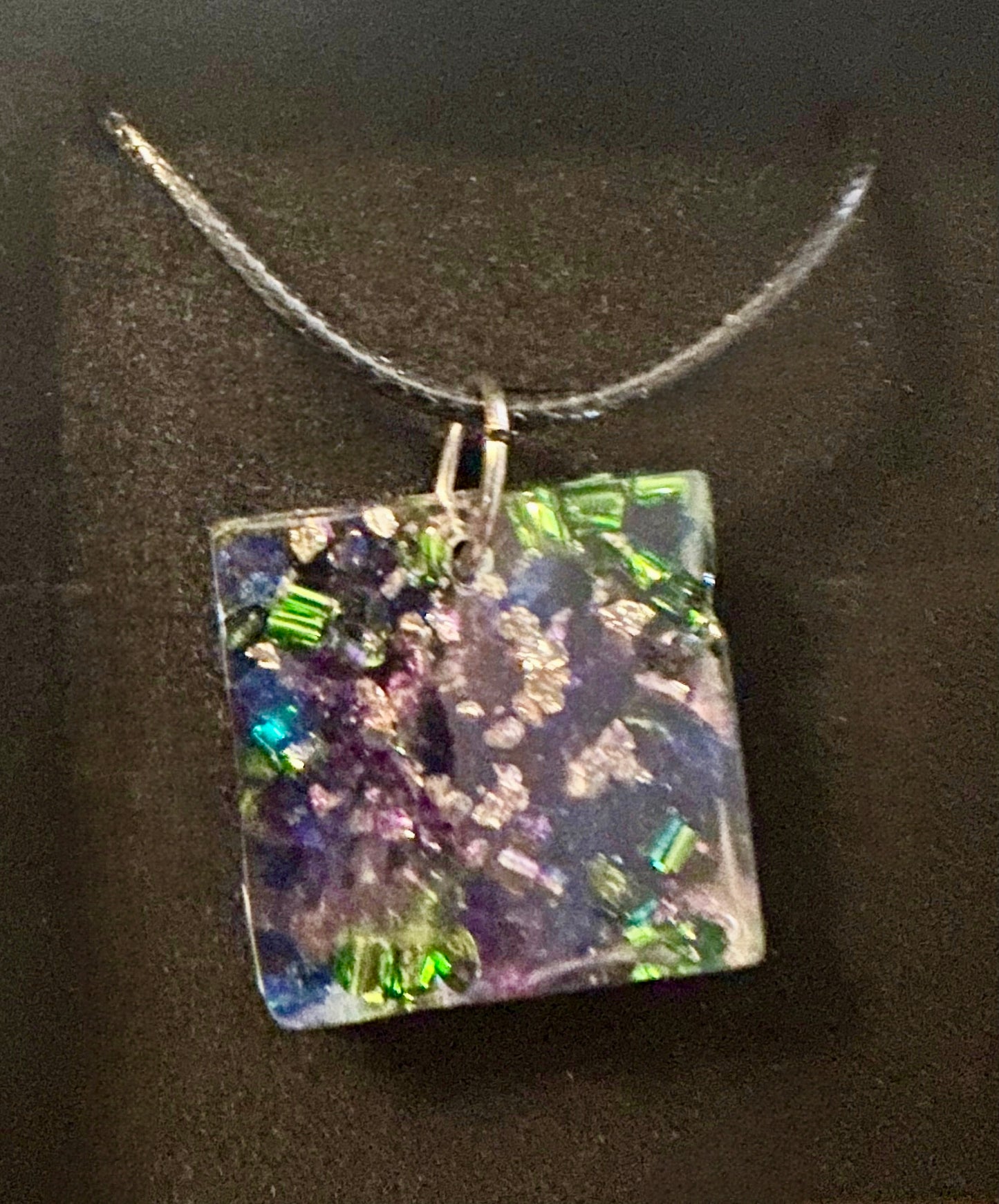 Vibrant Square Resin Necklace