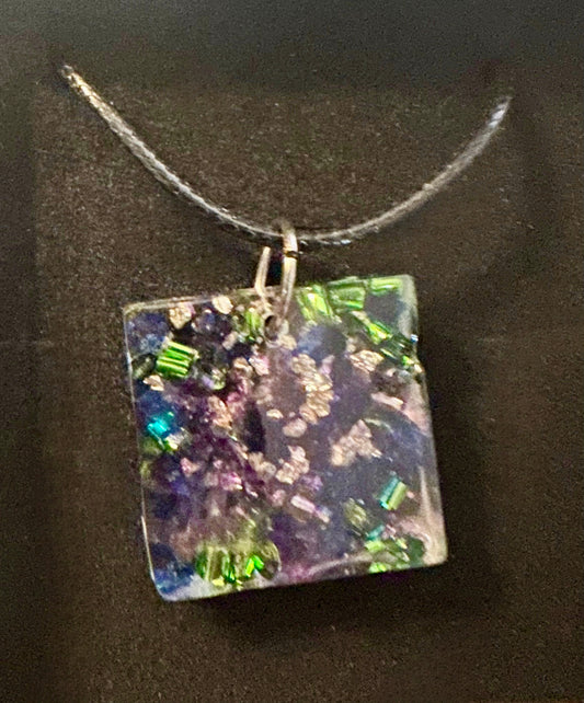Vibrant Square Resin Necklace