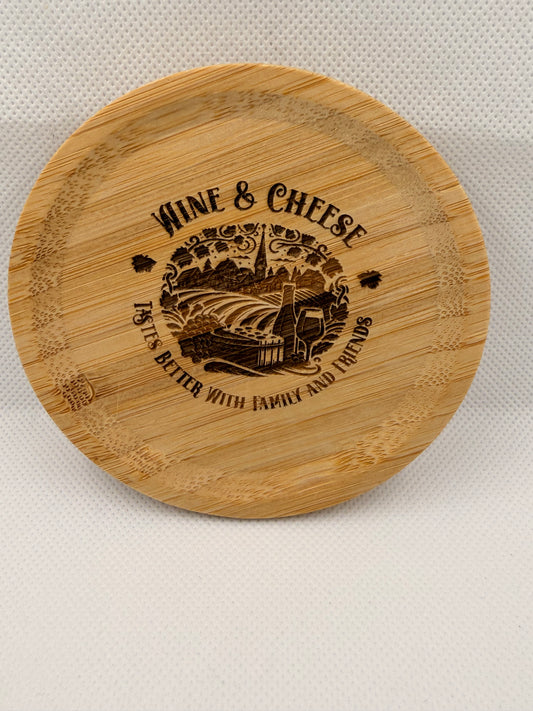 Laser Engraved Wine Topper/Personal Charcuterie Tray