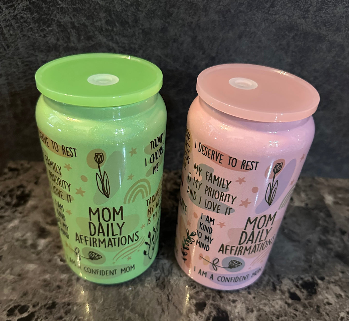 Mom Daily Affirmations 15oz Stainless Steel Tumbler