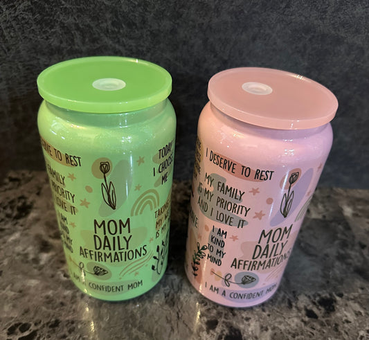 Mom Daily Affirmations 15oz Stainless Steel Tumbler