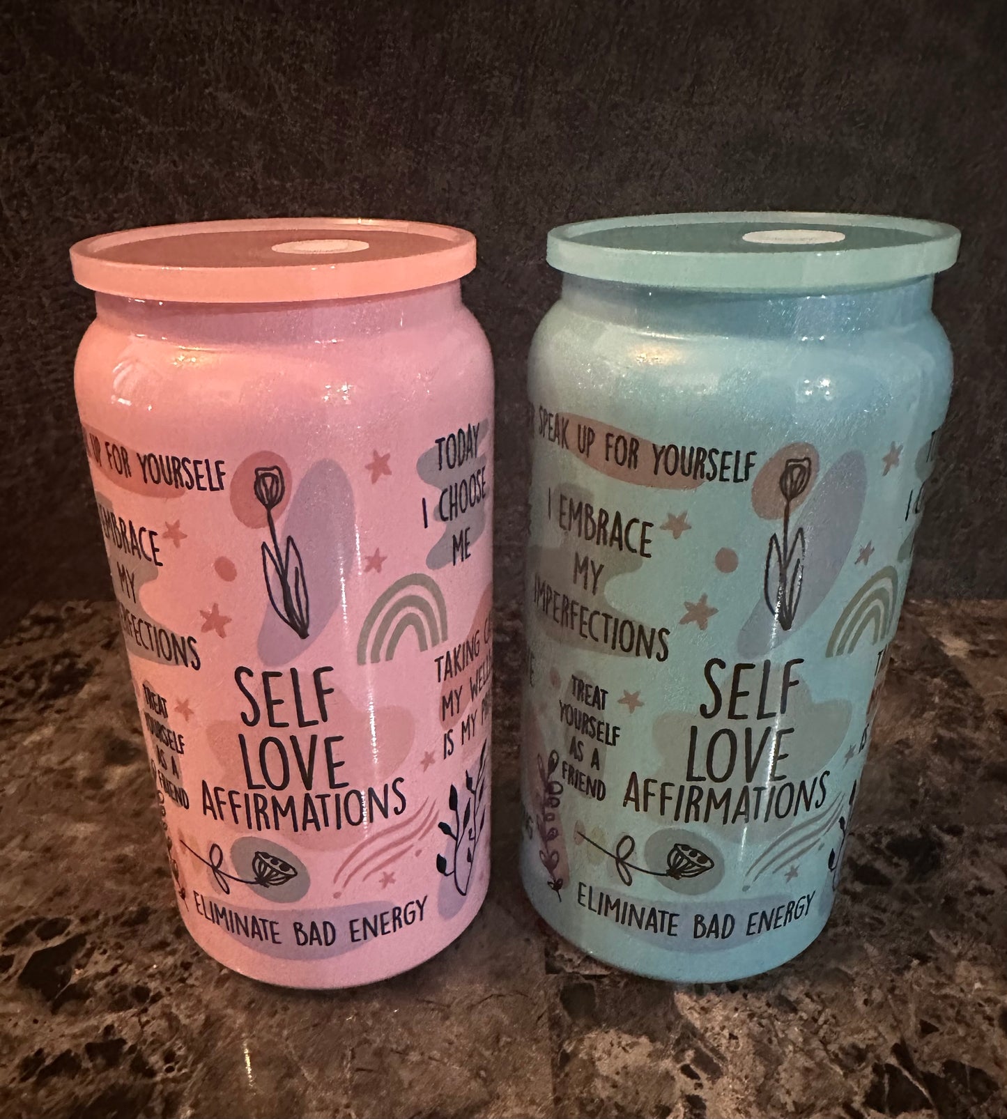Self Love Affirmation 15oz  Stainless Steel Tumblers