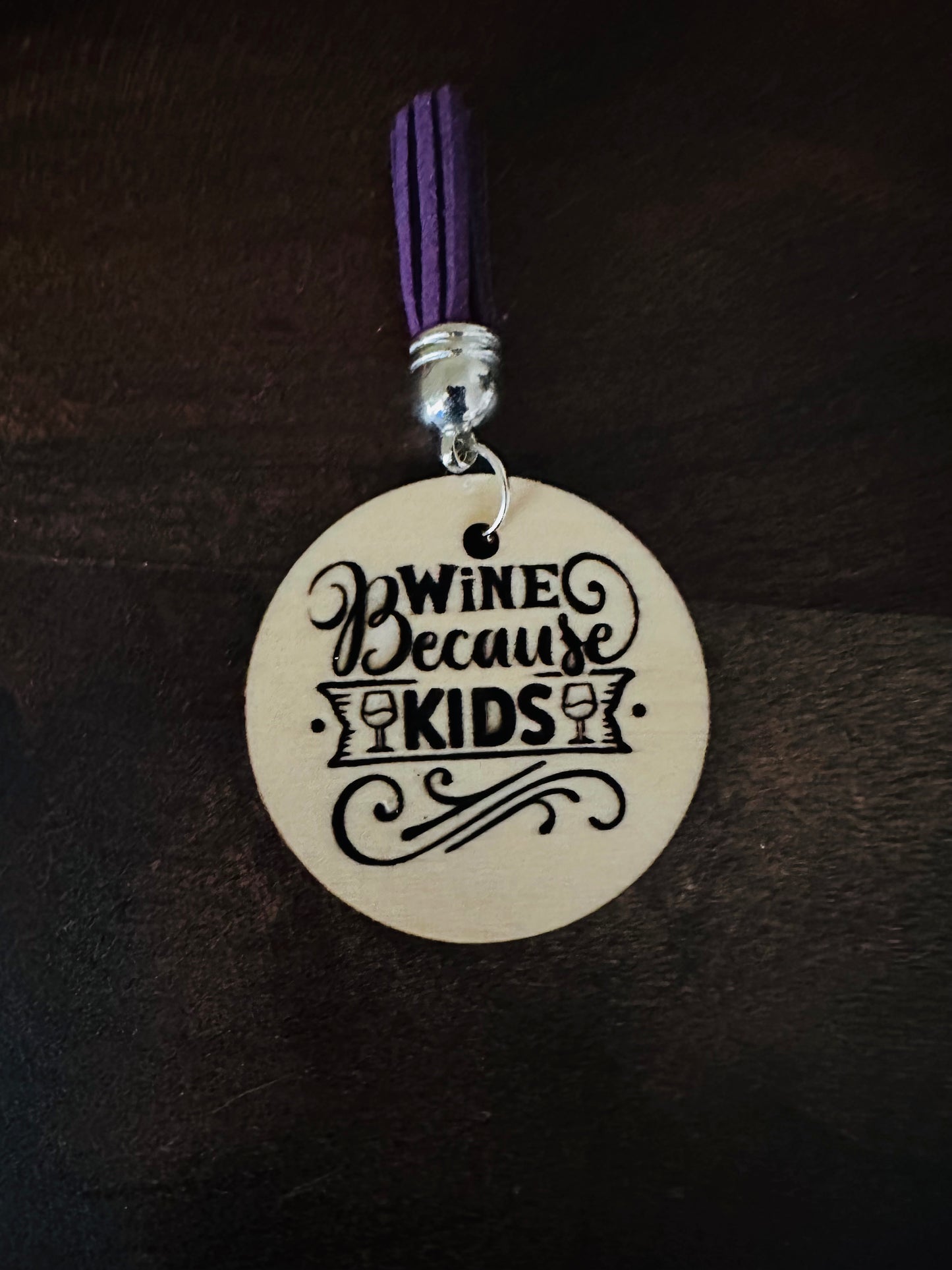 Wine Because Kids Whine KeyChain