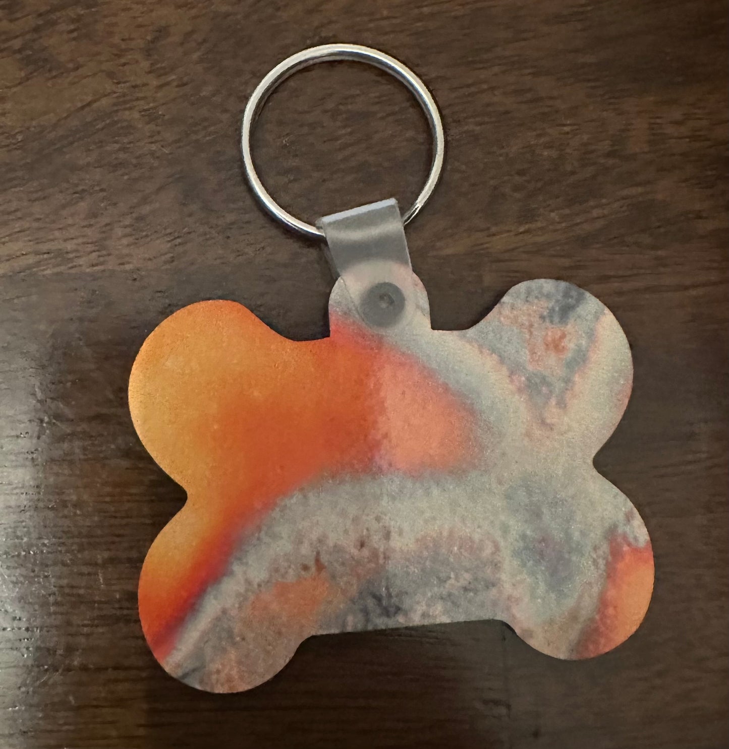 Orange Marble Pet Tag