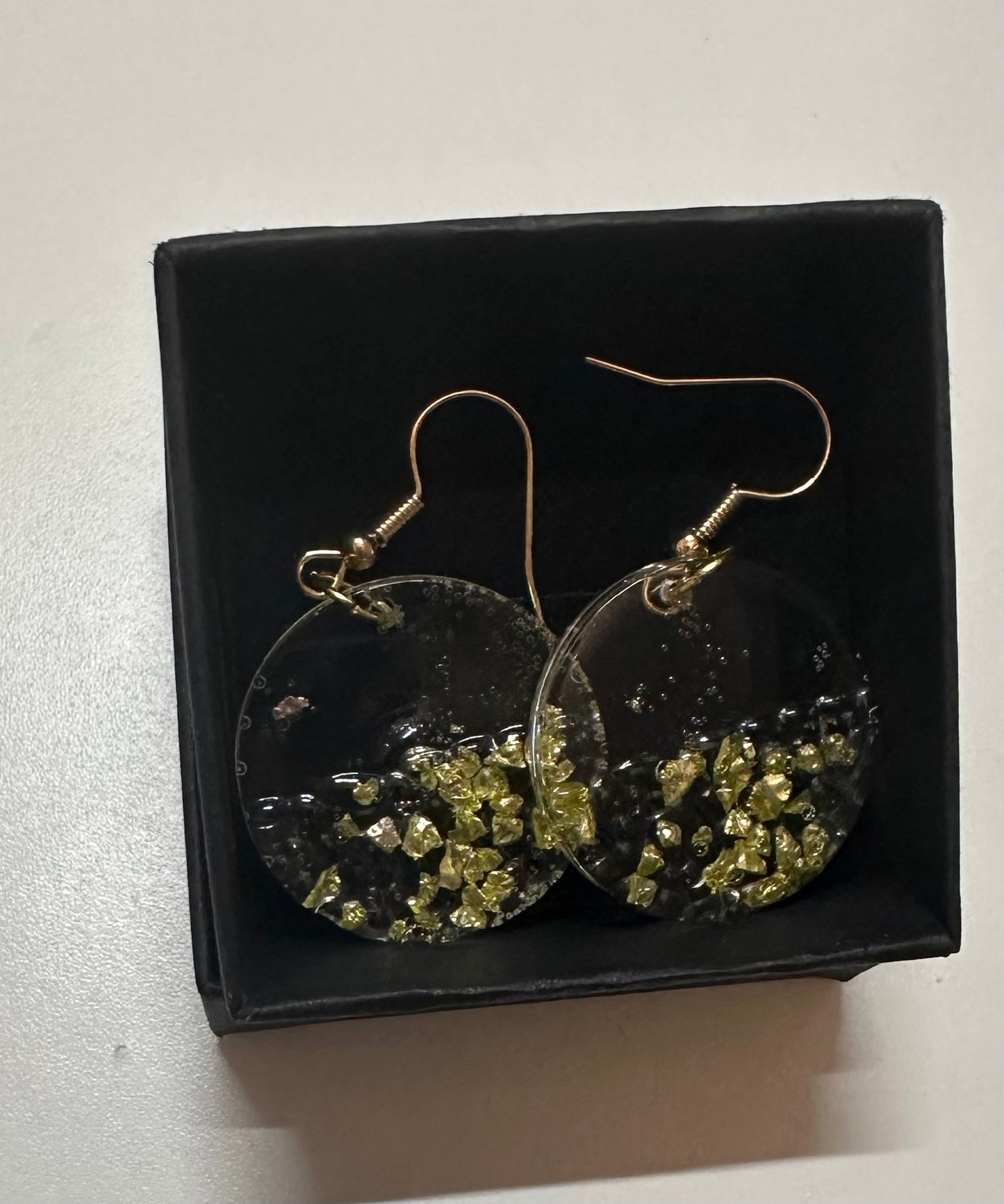 Yellow Ice Resin Earrings