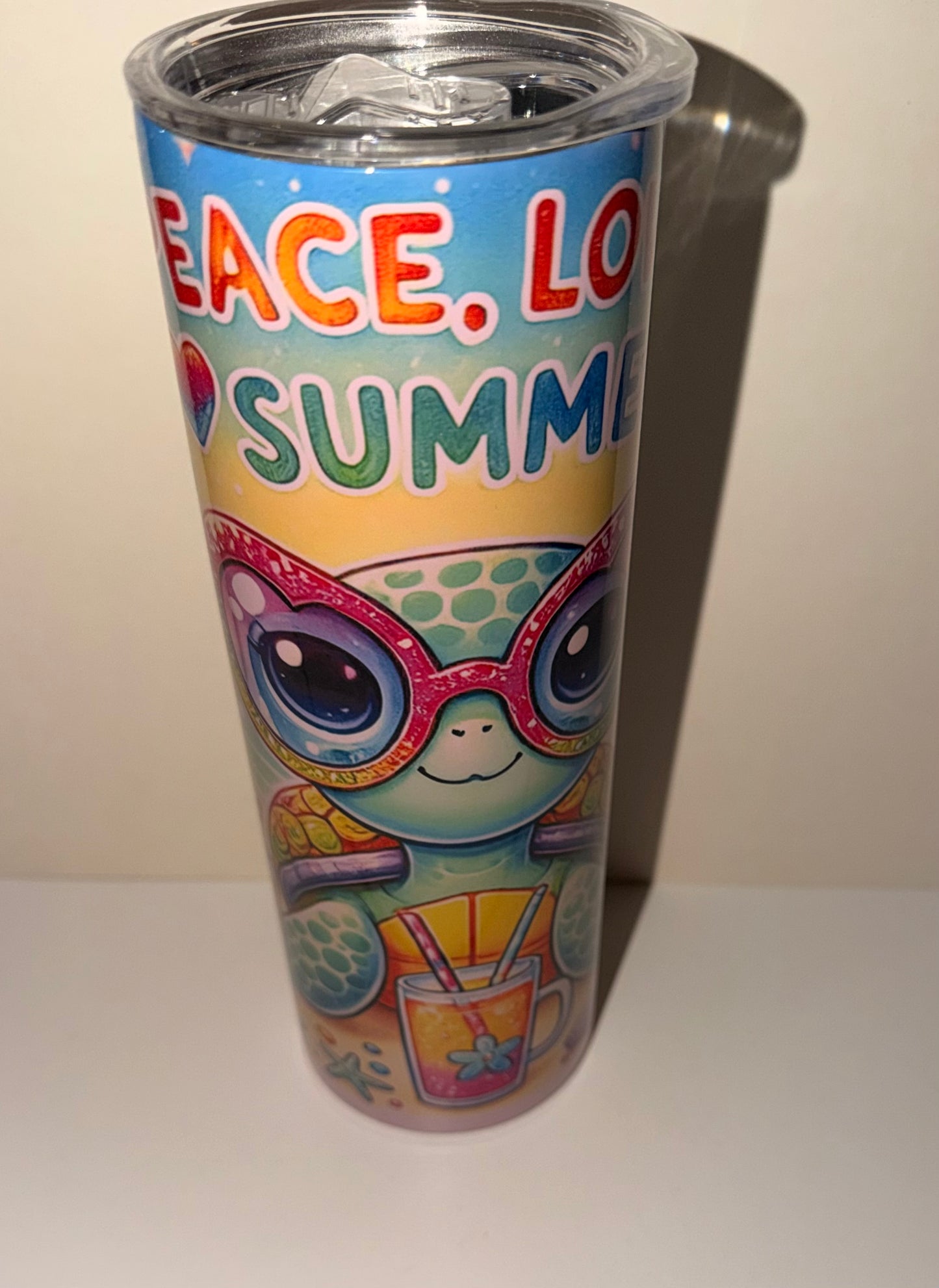 Peace, Love, and Summer 20oz Tumbler (green)