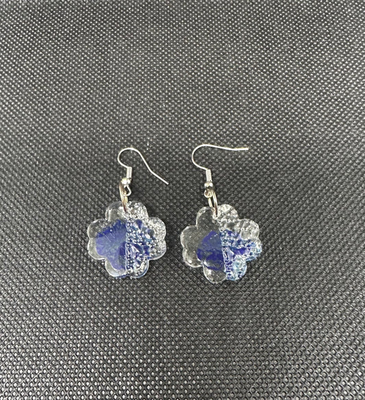 Blue Ice Resin Earrings