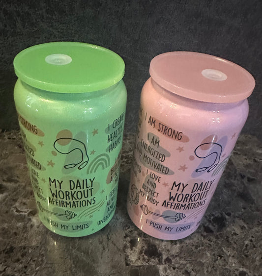 Daily Work Out Affirmation 15oz Stainless Steel Tumblers
