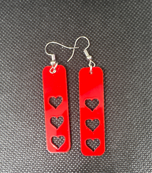 Acrylic Heart Cut Earrings
