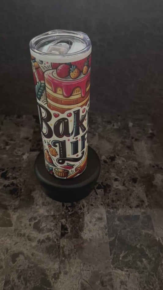 20oz Baking Life Stainless Steel Tumbler
